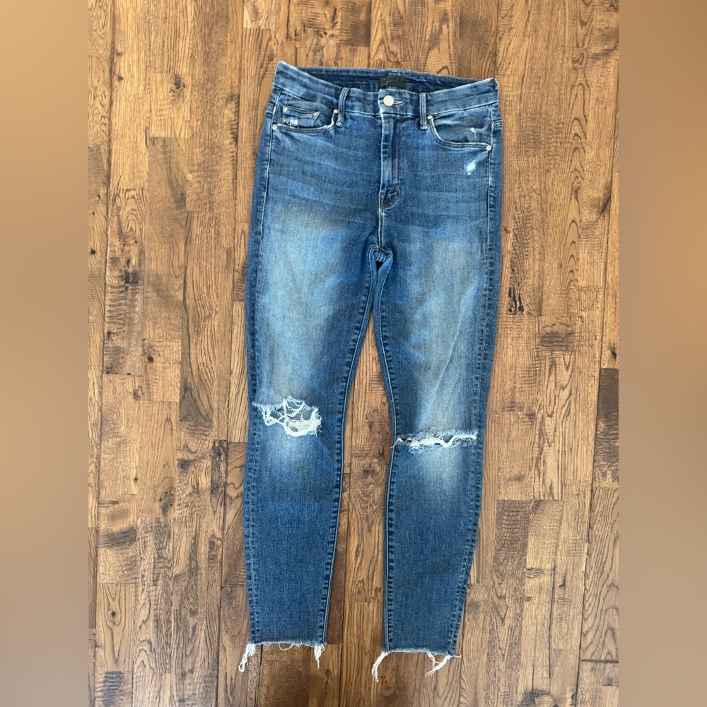 MOTHER The Looker Ankle Fray Jeans Furiously Happy Women's Size 27 2 - Picture 3 of 10
